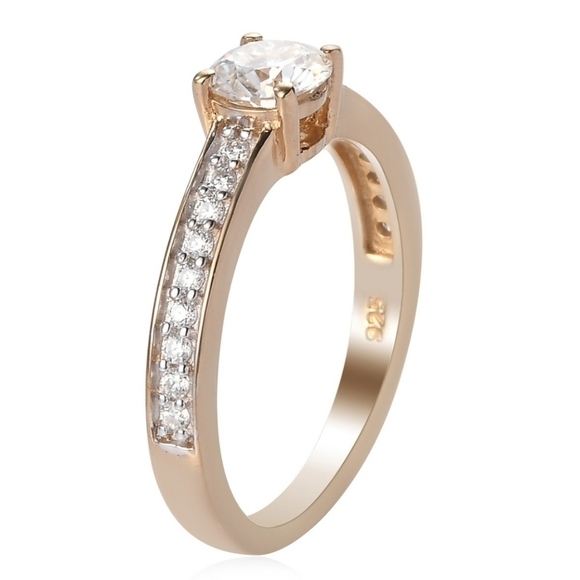 0.60ctw Moissanite Engagement Ring – 18K Gold Vermeil over 925 Silver Sz 8 - Picture 4 of 8